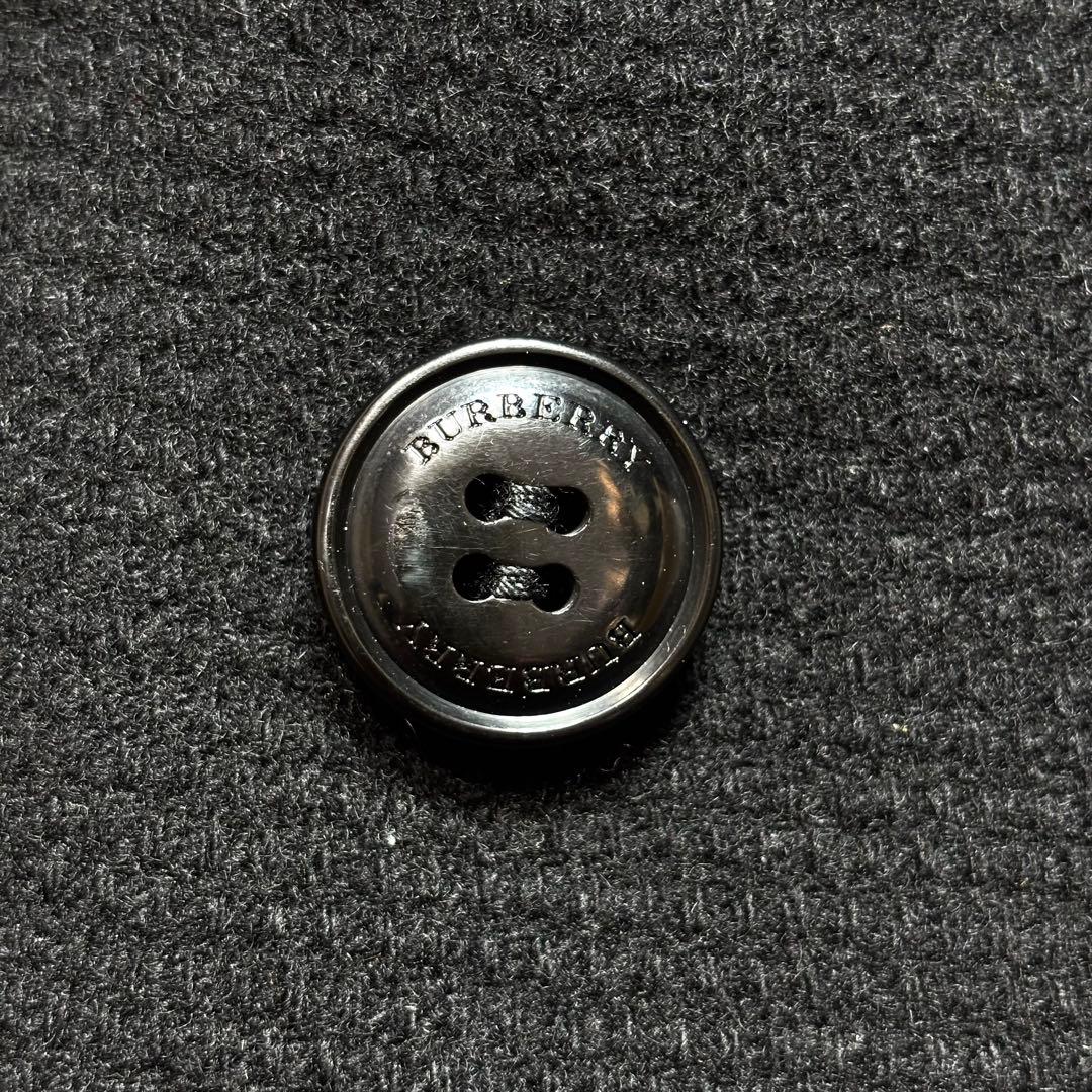 バーバリーロンドン ウールコート カシミヤ混 シャドーチェック ベルト付 40