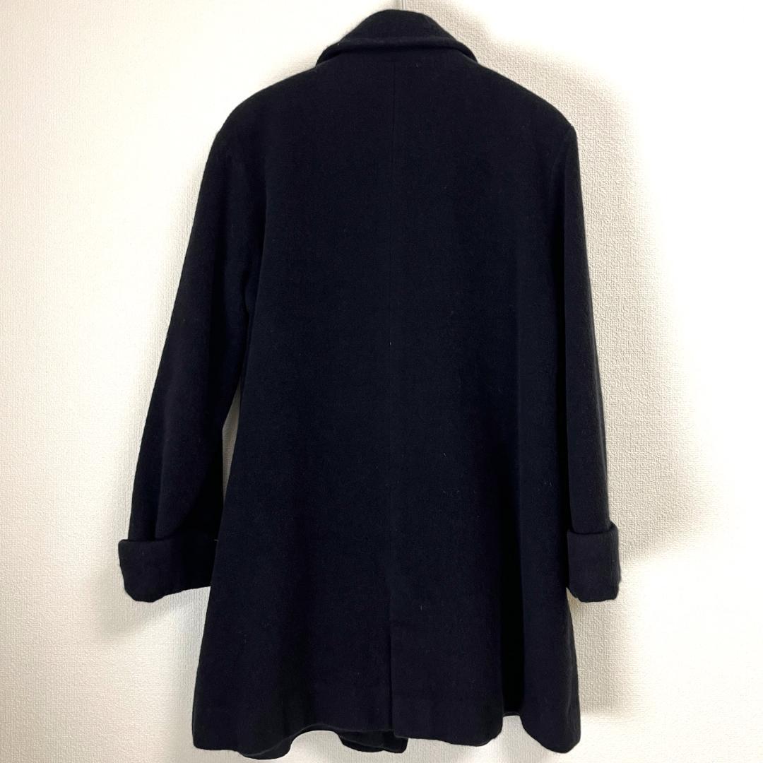 カールラガーフェルド F ウール ピーコート オーバーサイズ ブラック