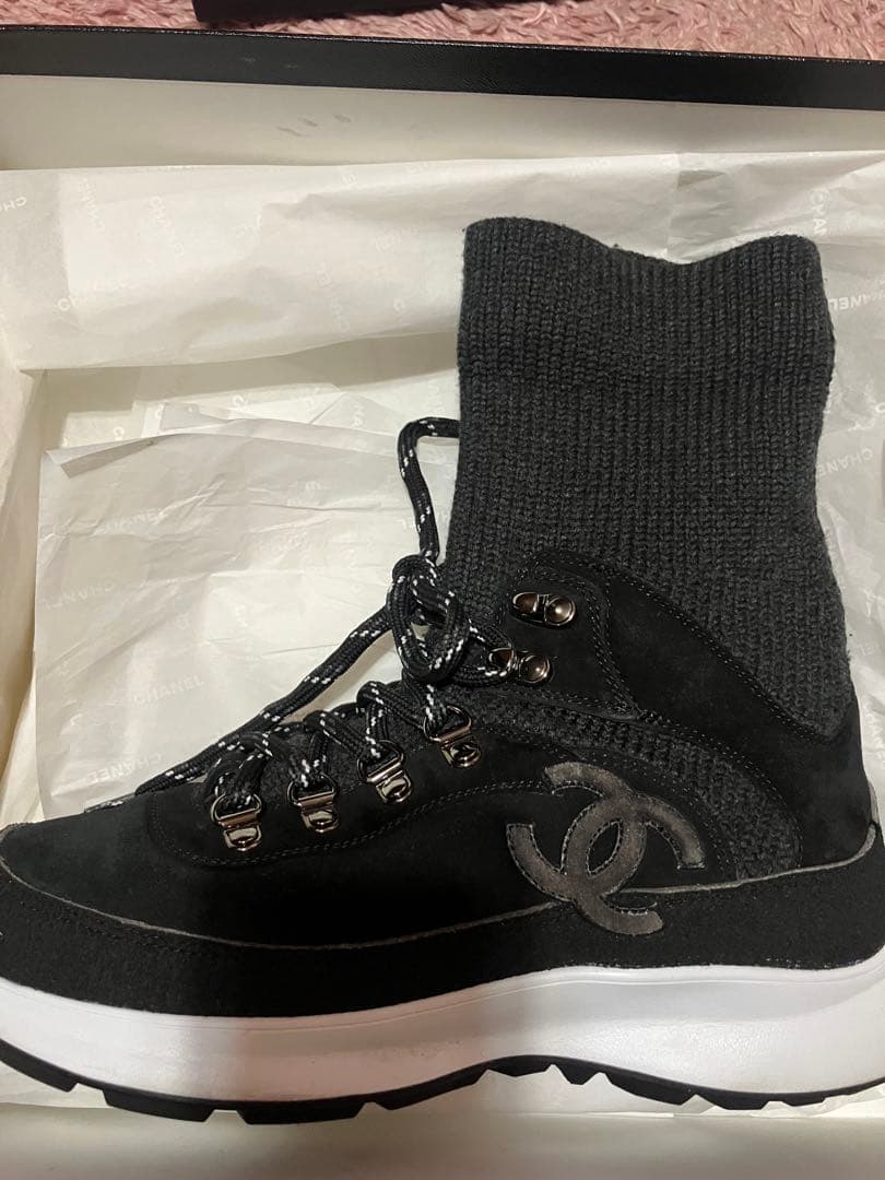 【美品】CHANELシャネル ソックスシューズ　スニーカー