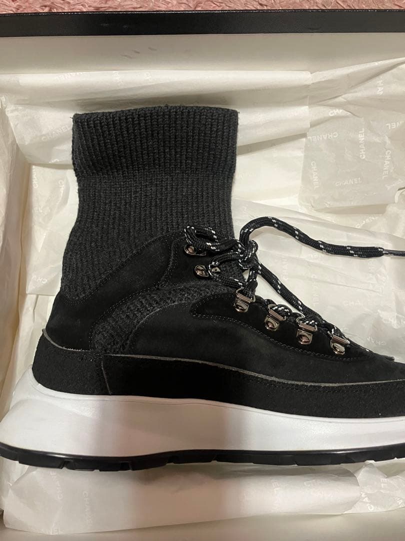 【美品】CHANELシャネル ソックスシューズ　スニーカー