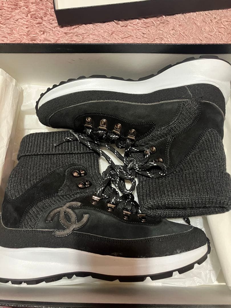 【美品】CHANELシャネル ソックスシューズ　スニーカー