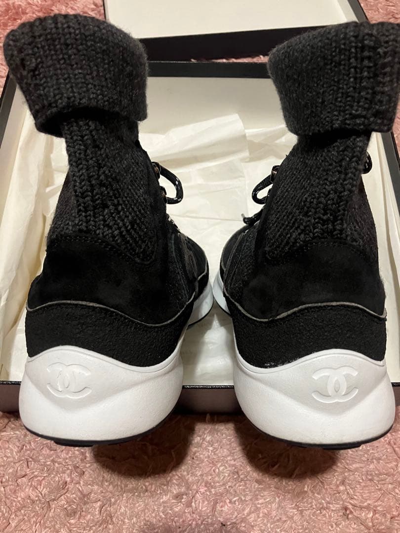 【美品】CHANELシャネル ソックスシューズ　スニーカー