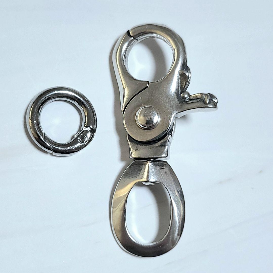 極美品 ノーブランド シルバー925 9リンク ローラーウォレットチェーン