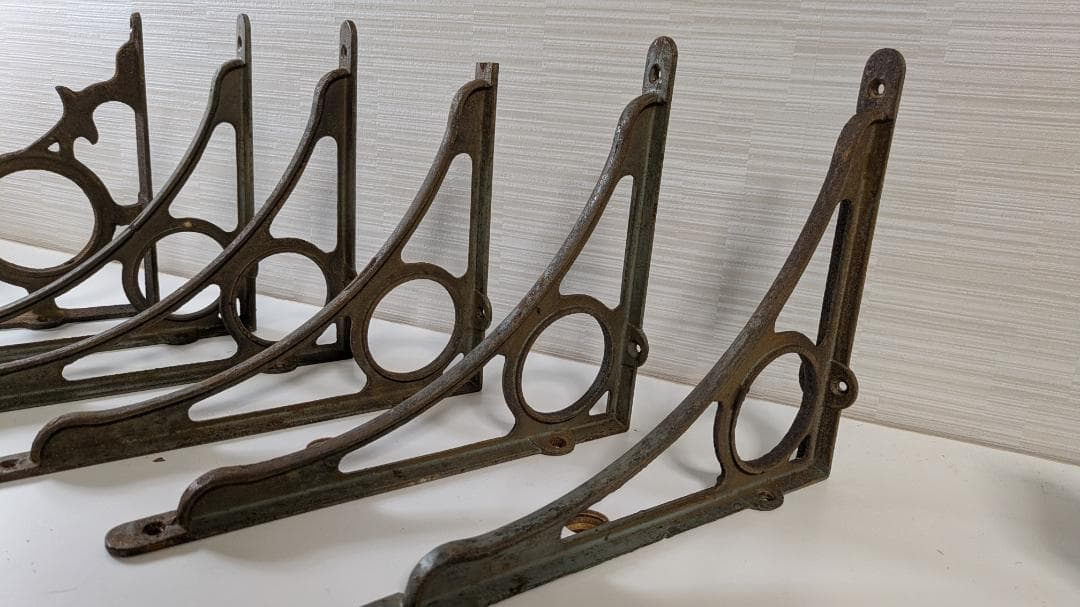 アンティーク　棚受け　アイアンブラケット　2種類　6個セット