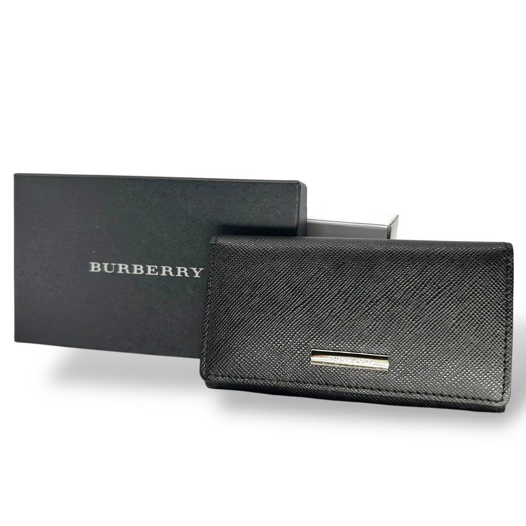 新品 箱入り BURBERRY バーバリー キーケース 4連 ブラック 黒