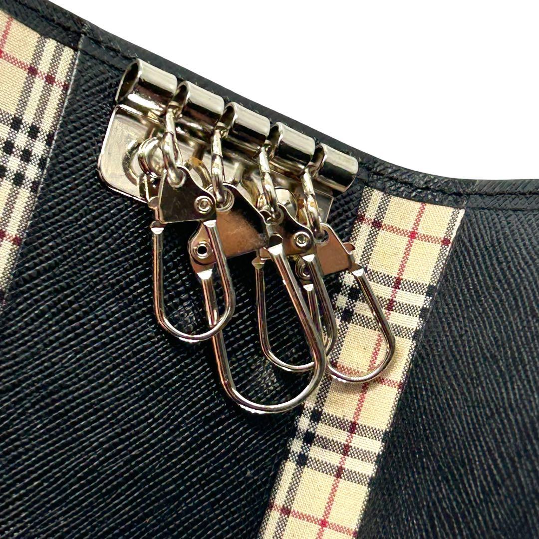 新品 箱入り BURBERRY バーバリー キーケース 4連 ブラック 黒