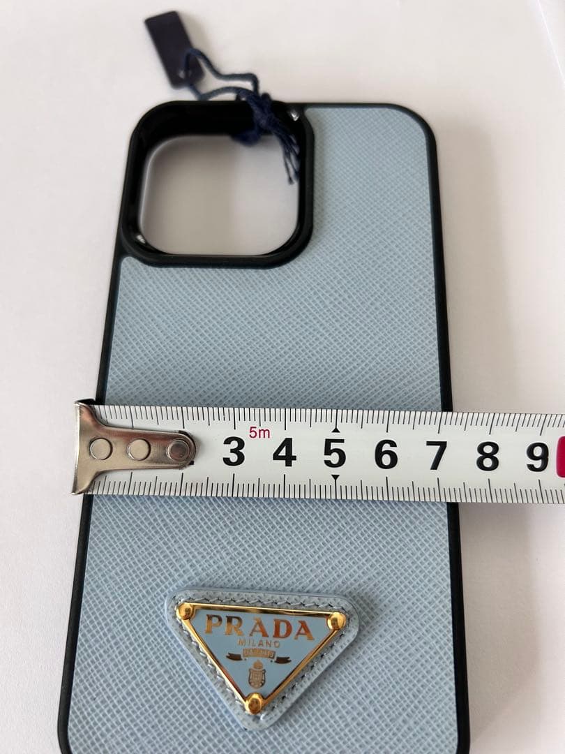 ⭐️未使用⭐️PRADA iPhoneケース ライトブルー　13pro 三角ロゴ