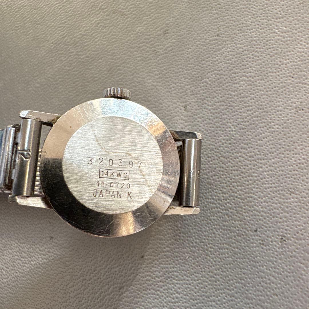 セイコー 11-0720 ソシエ 14KWG シルバー文字盤 手巻腕時計
