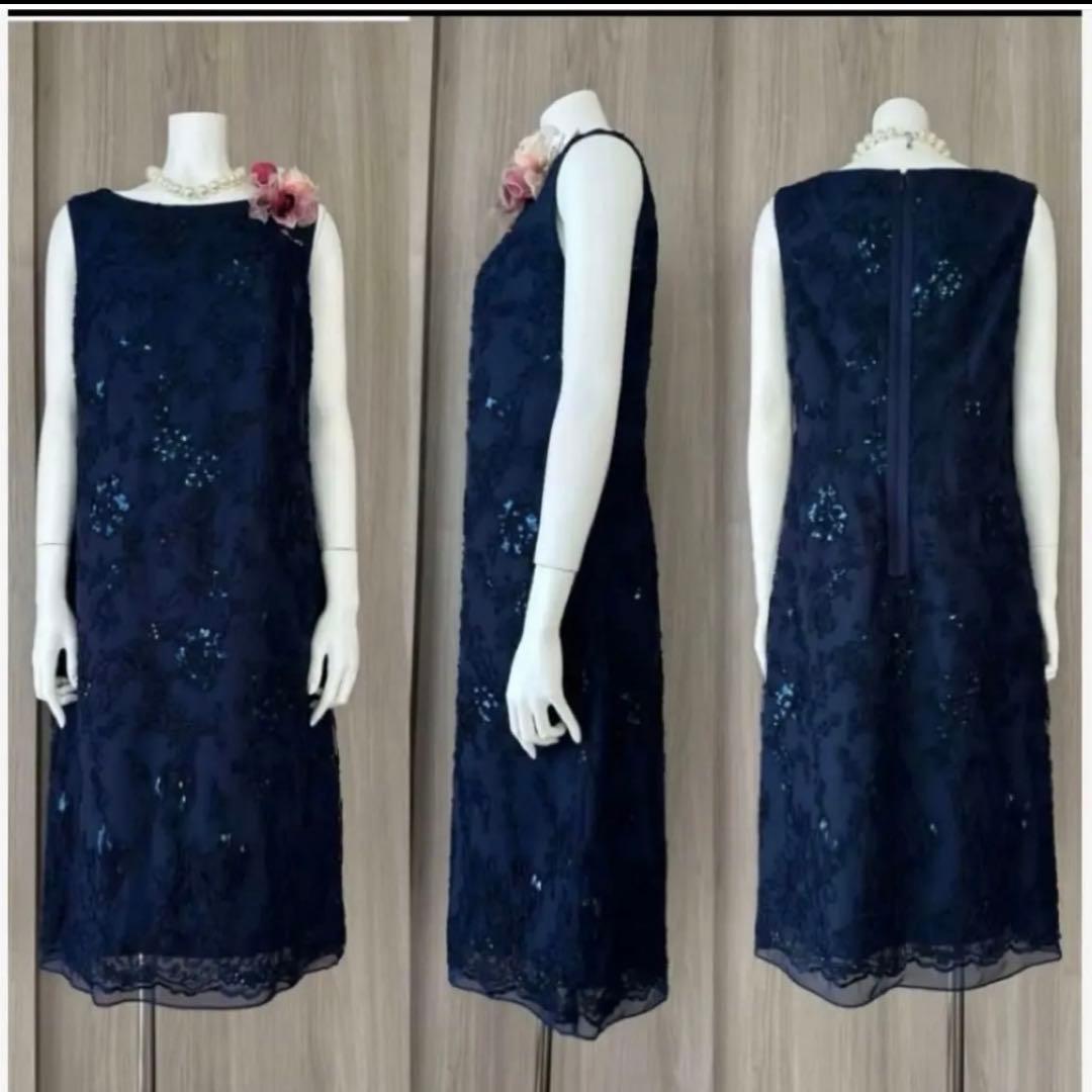 未使用　東京ソワール　高級刺繍レースワンピース　ブライダルゲストドレス