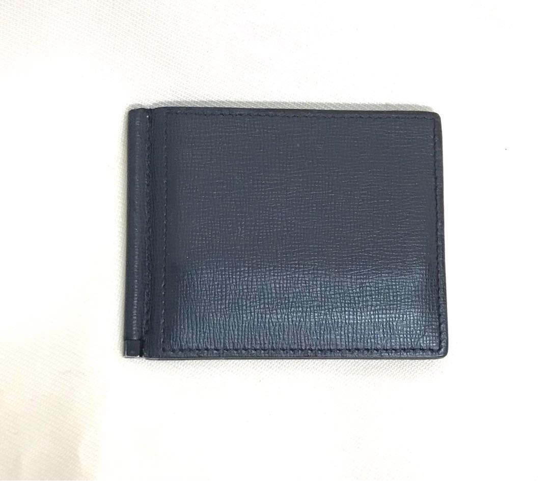 ヴァレクストラ　本革マネークリップ　カードケース　ネイビー