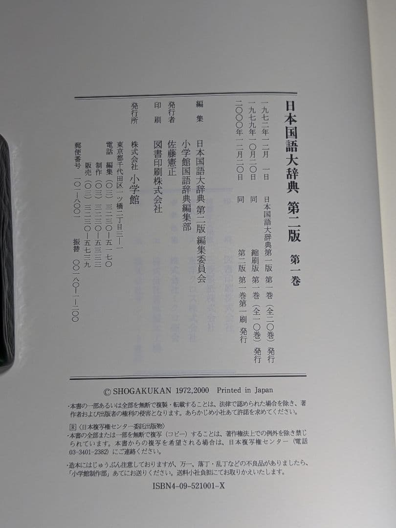 日本国語大辞典　小学館　全14巻　後半7～14巻　【中古ー非常によい】