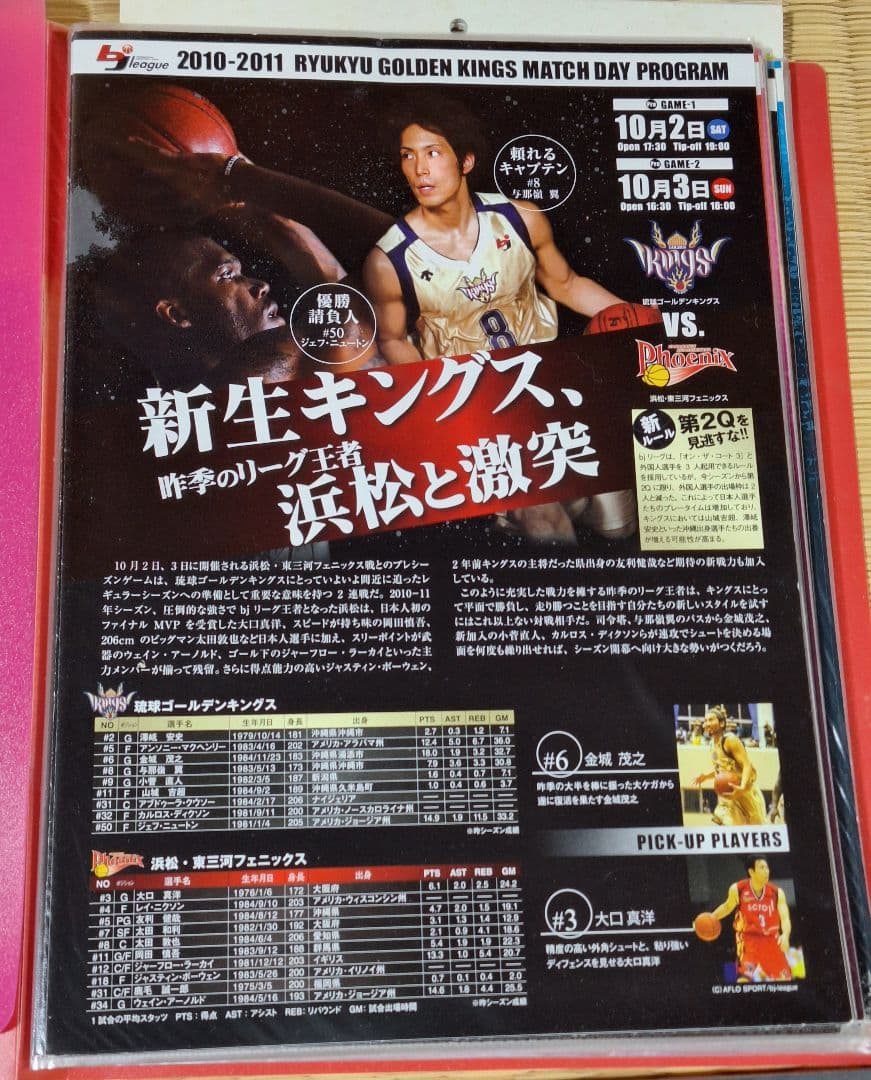 琉球ゴールデンキングス　2007年-2013年のパンフレットやカレンダー色々