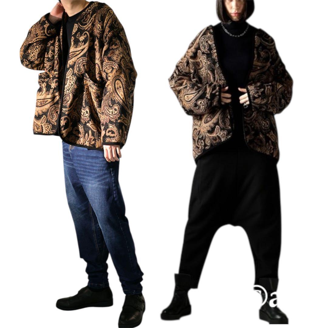 新品タグ付 tree cafe ペイズリー ジャガード中綿ジャケットユニセックス