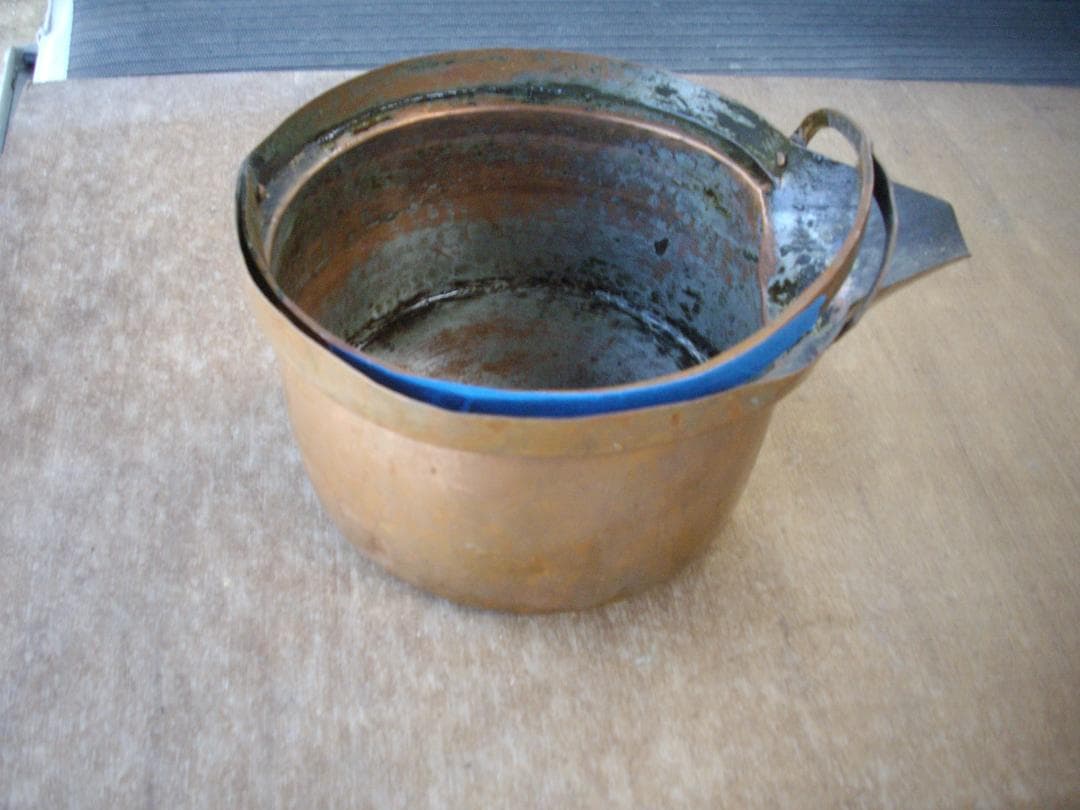 片口銅鍋？　コッパーケトル？　難あり品　C水漏れ　ジャンク