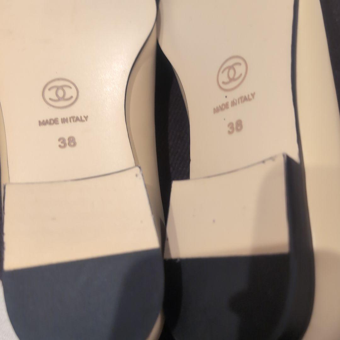 ベージュ ブラック リボン フラットシューズ バレーシューズ