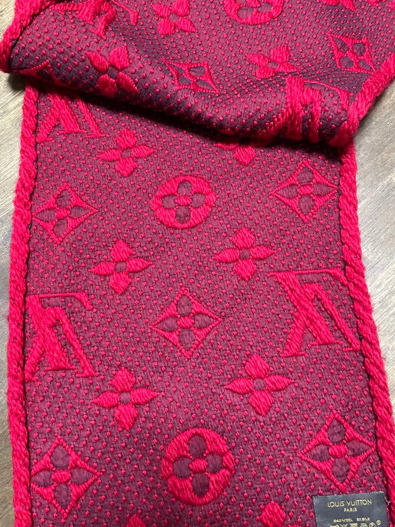 ルイ・ヴィトン マフラー　ロゴマニア　レッド　M72432 ヴィトン