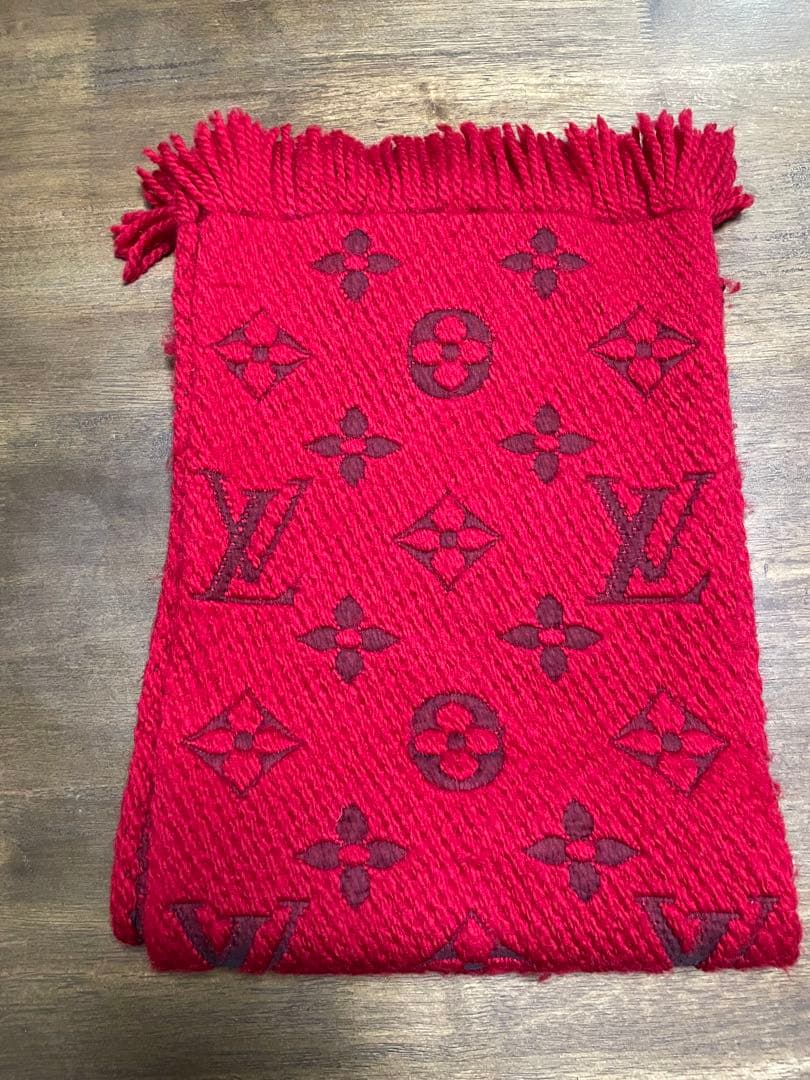 ルイ・ヴィトン マフラー　ロゴマニア　レッド　M72432 ヴィトン