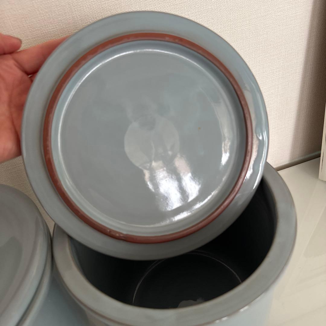 ももあんぢゅ 山源陶苑　常滑焼のかめ　ブルー2個セット