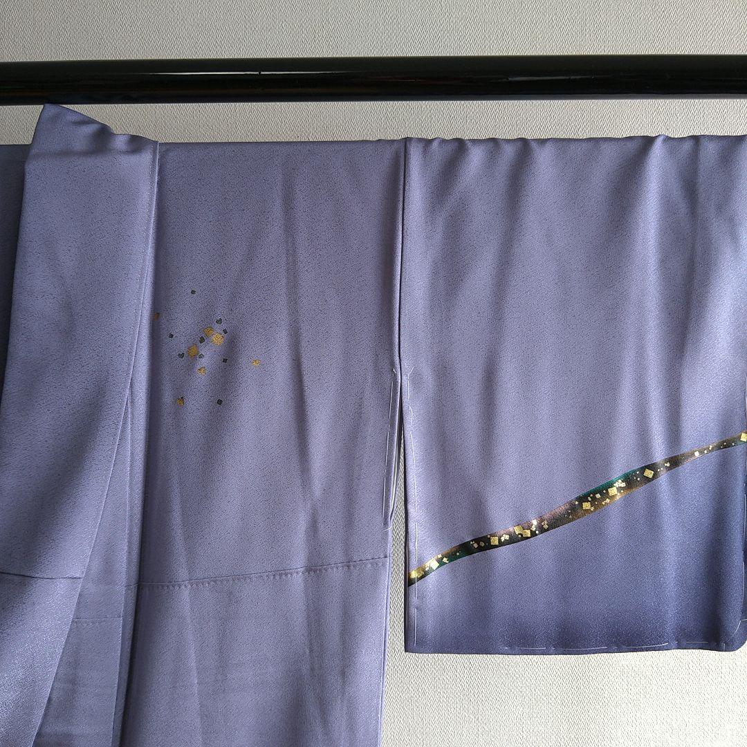 キラキラ✨　暈し 訪問着　 絹100% しつけ糸付　お仕立て上がり　藤色系