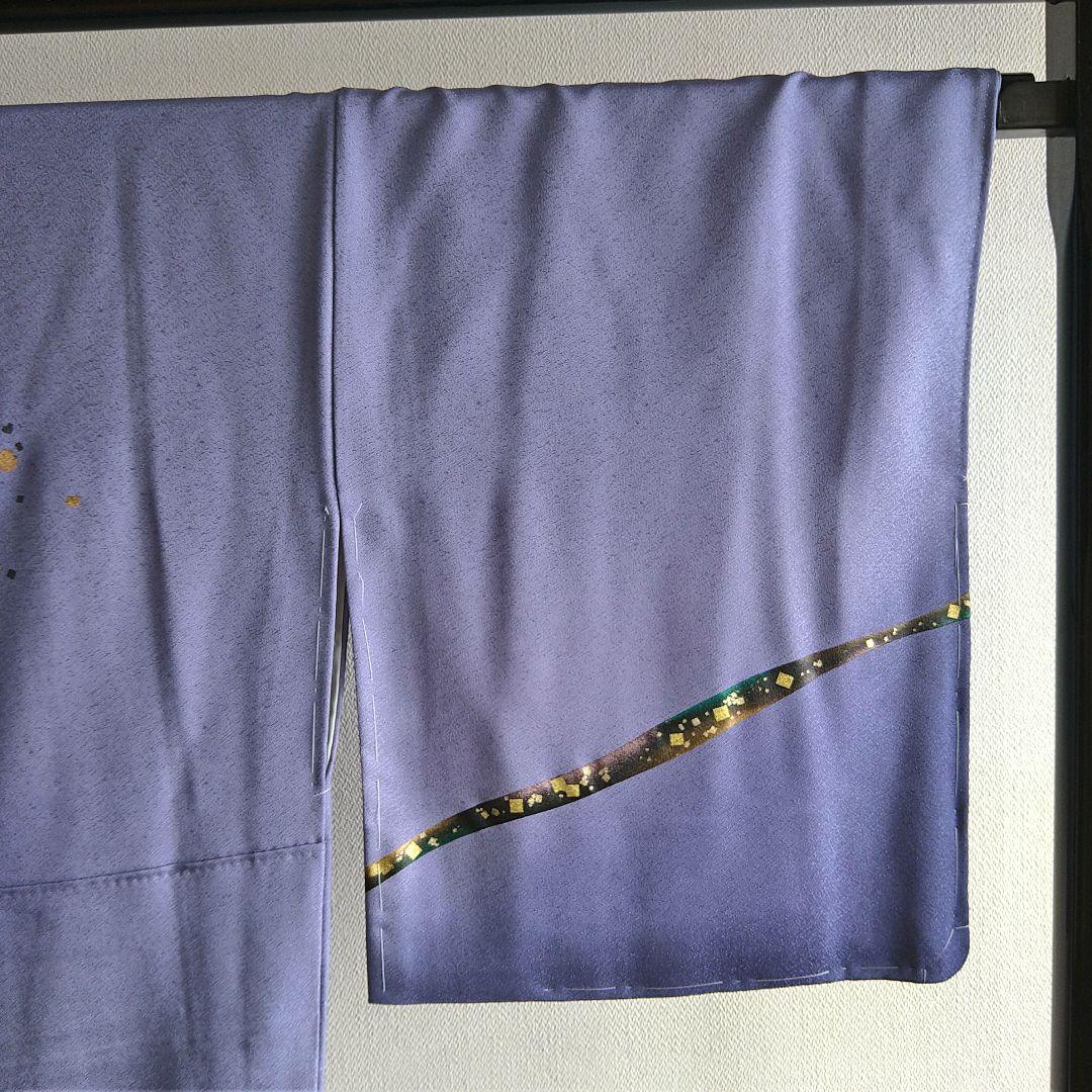 キラキラ✨　暈し 訪問着　 絹100% しつけ糸付　お仕立て上がり　藤色系