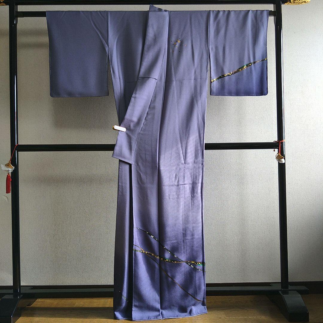 キラキラ✨　暈し 訪問着　 絹100% しつけ糸付　お仕立て上がり　藤色系