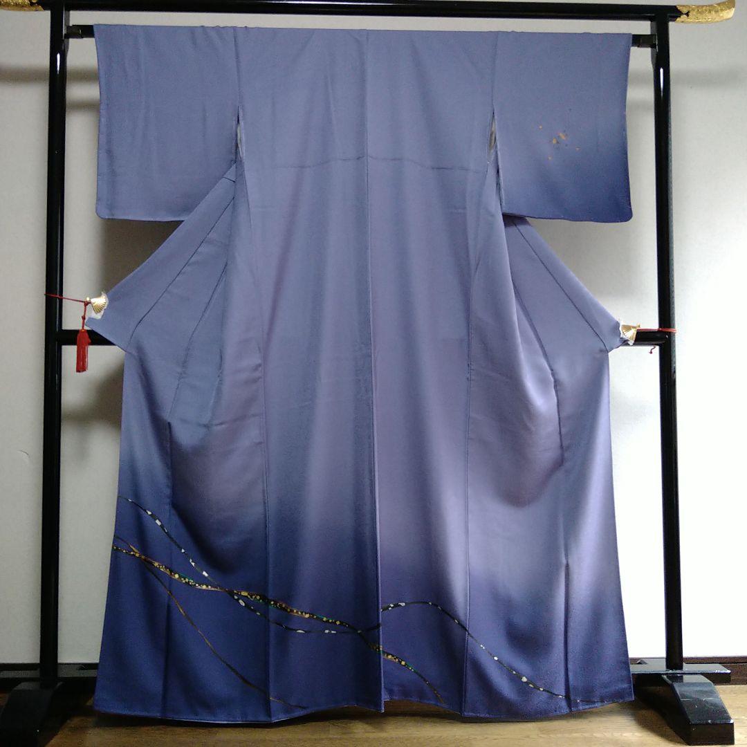 キラキラ✨　暈し 訪問着　 絹100% しつけ糸付　お仕立て上がり　藤色系