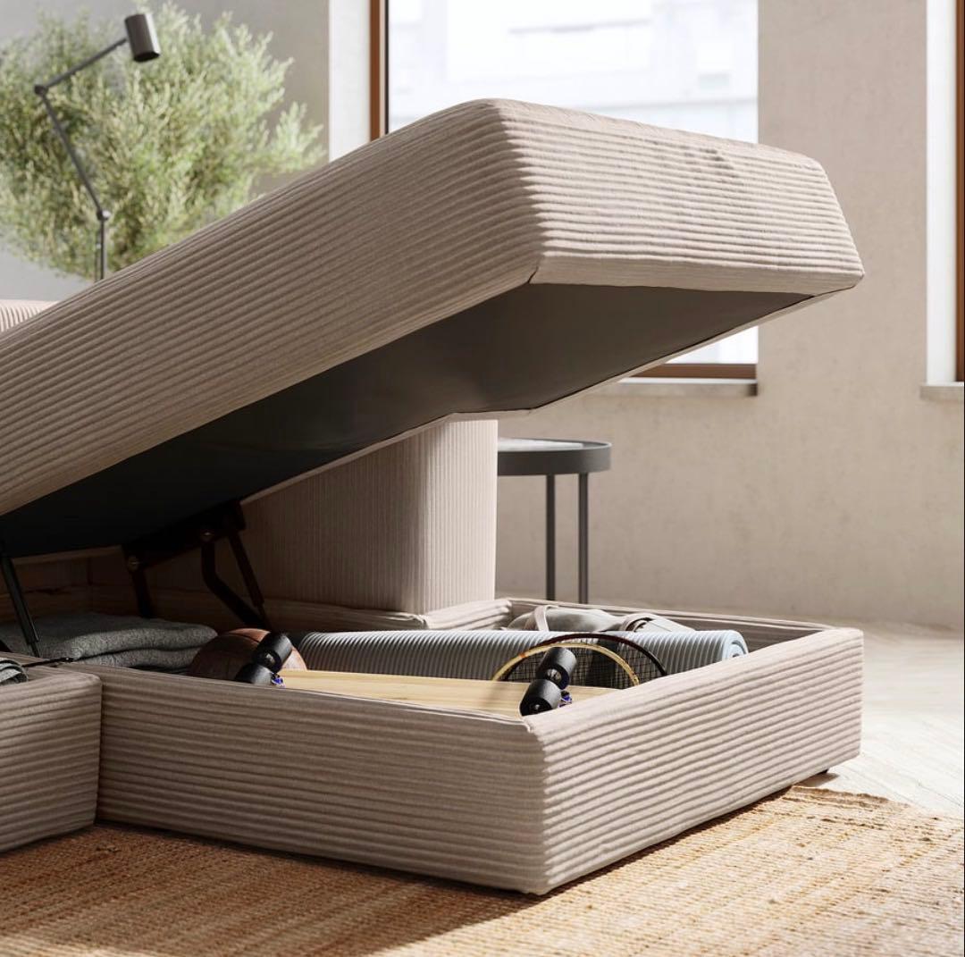 IKEA イェッテボJÄTTEBO グレーベージュ 収納機能付きソファ