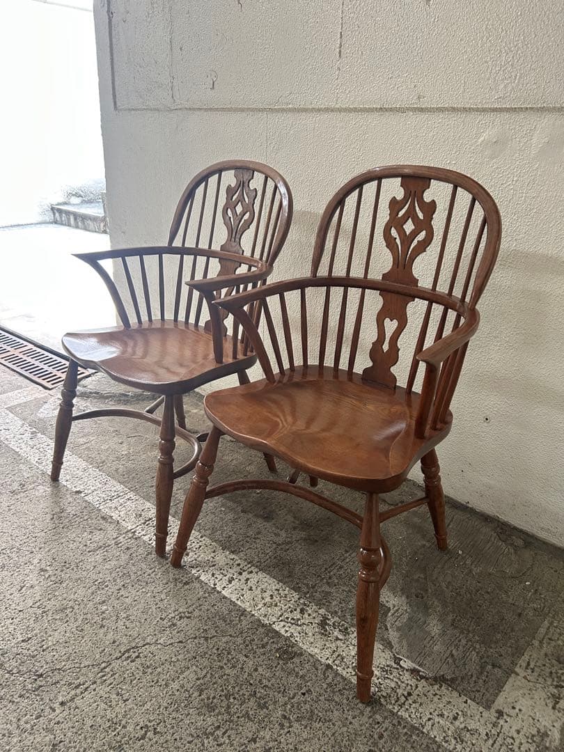 【東京近郊までお届けします】ウィンザーチェア アームチェア 2脚セット 中古品