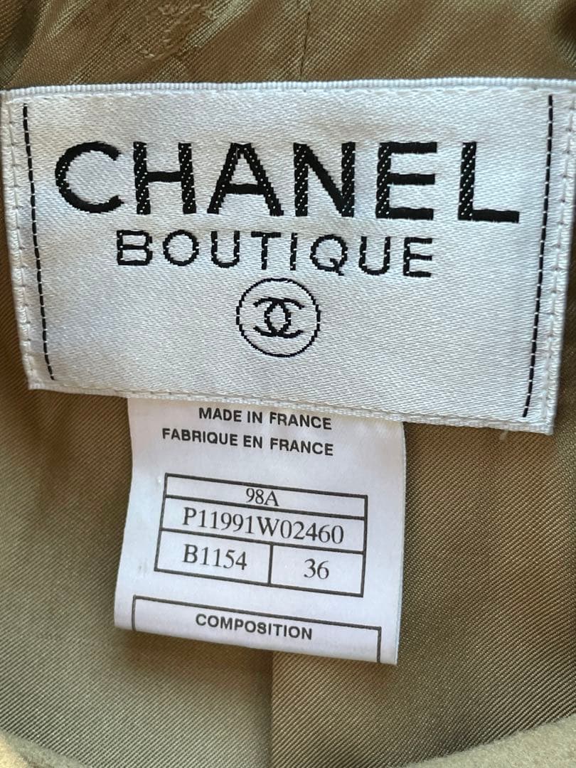 【新品未使用】CHANEL テーラードジャケット　コート　ベージュ　裏地シルク