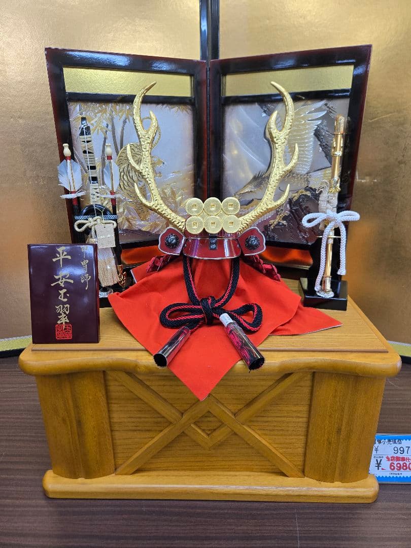 【展示品限り】五月人形　兜　真田幸村　収納飾り　※閉店セール　S43