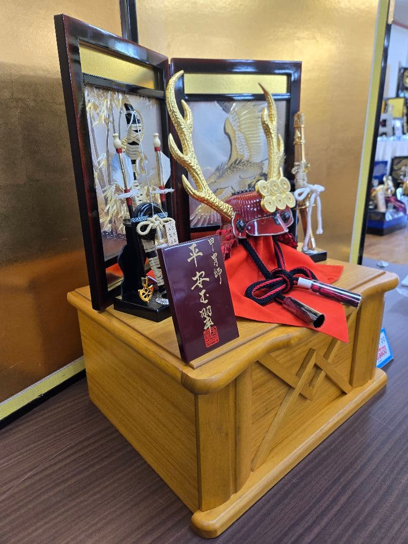 【展示品限り】五月人形　兜　真田幸村　収納飾り　※閉店セール　S43