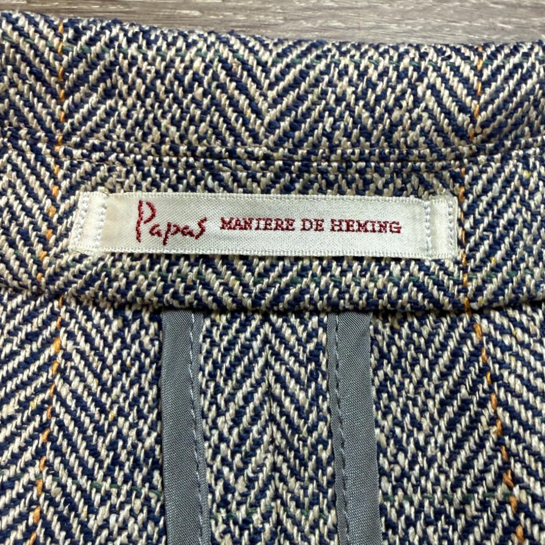 3809 美品 XL相当 パパス × メイジー テーラードジャケット シルク