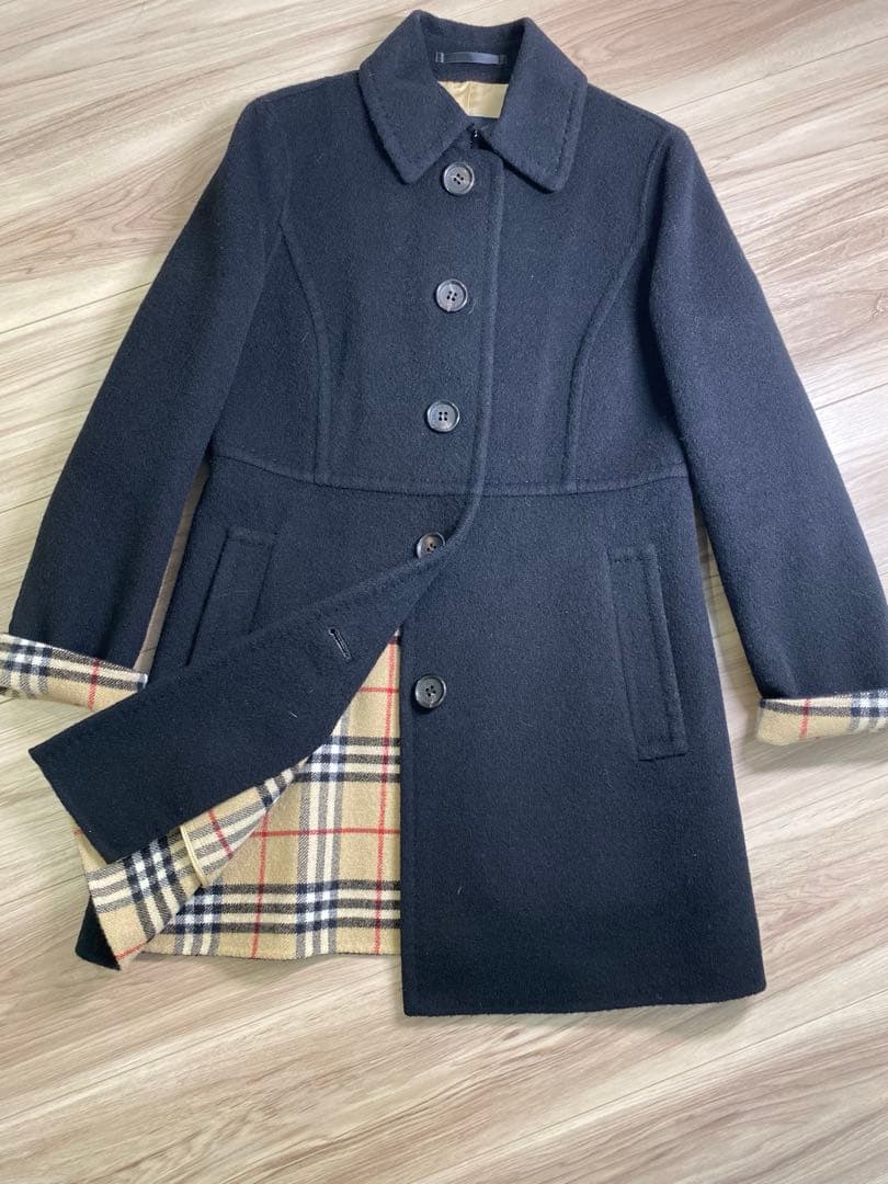 【バーバリー】ダブルフェイス　コート　36 ブラック
