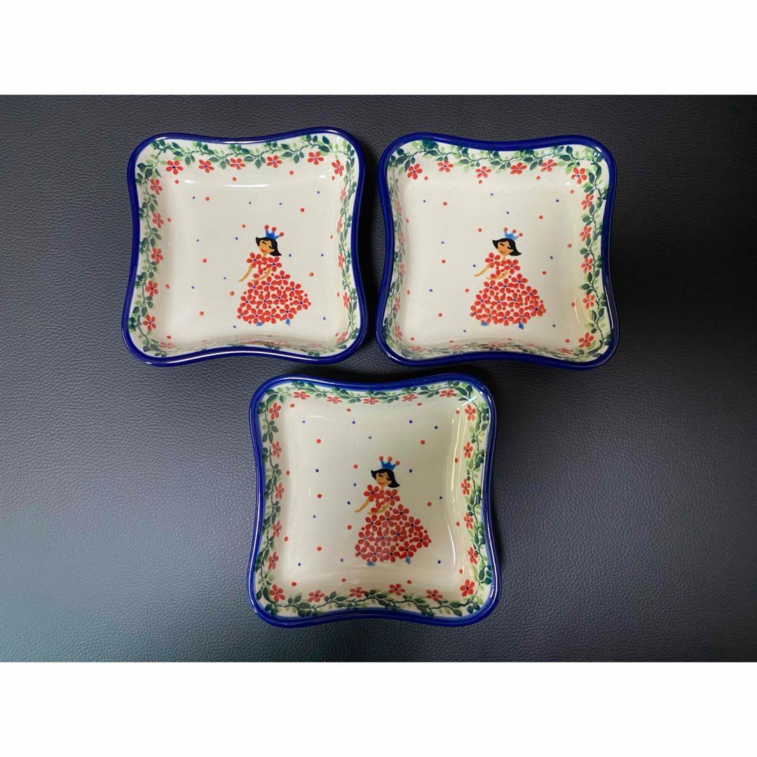 ポーリッシュポタリー　ポーランド食器　小皿 角皿 小鉢 姫 セラミカ