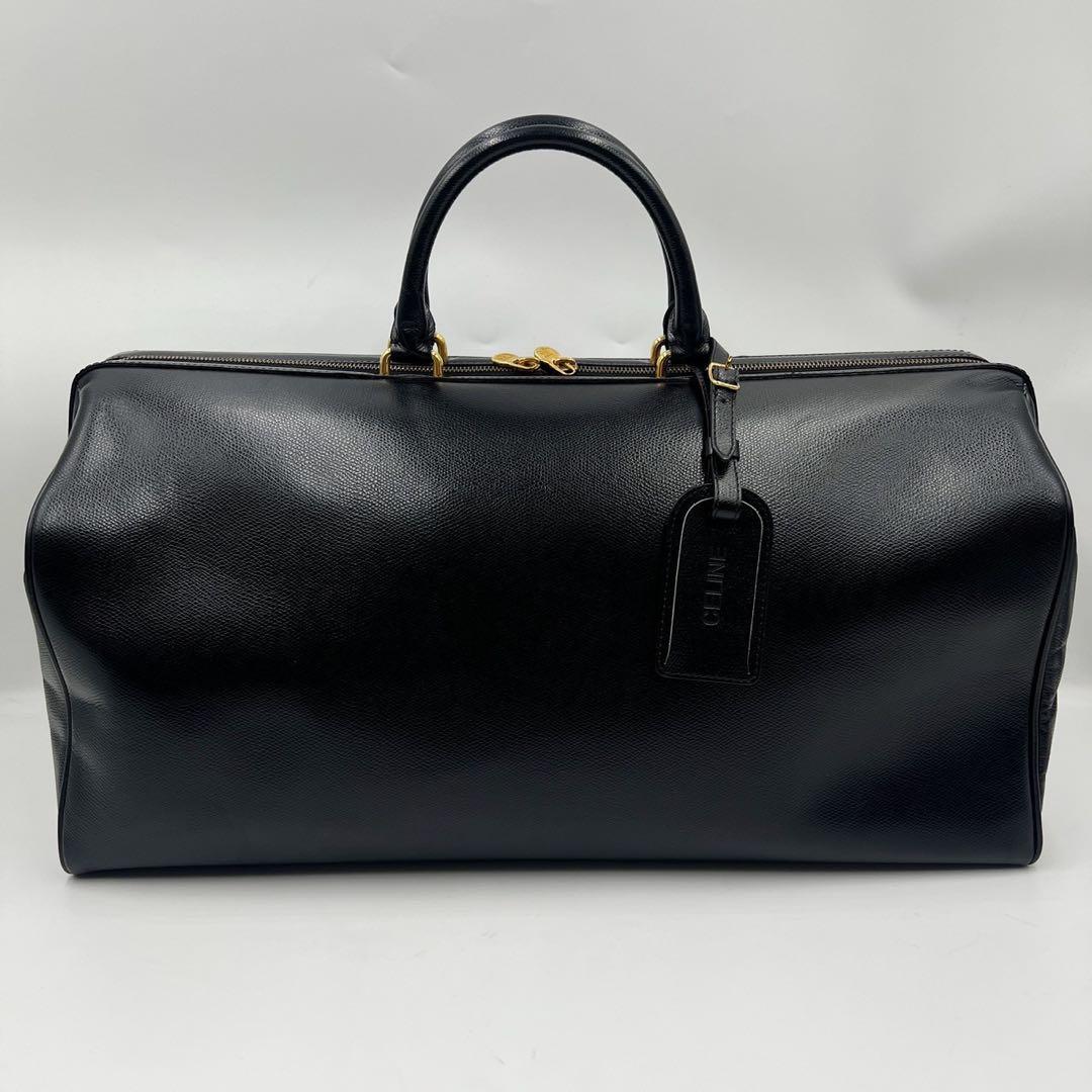 オールド　セリーヌ　ボストンバッグ　旅行カバン　大容量　ブラック　レザー