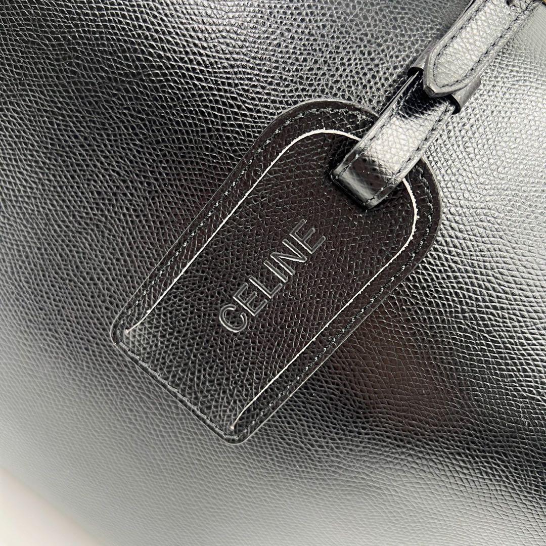 オールド　セリーヌ　ボストンバッグ　旅行カバン　大容量　ブラック　レザー