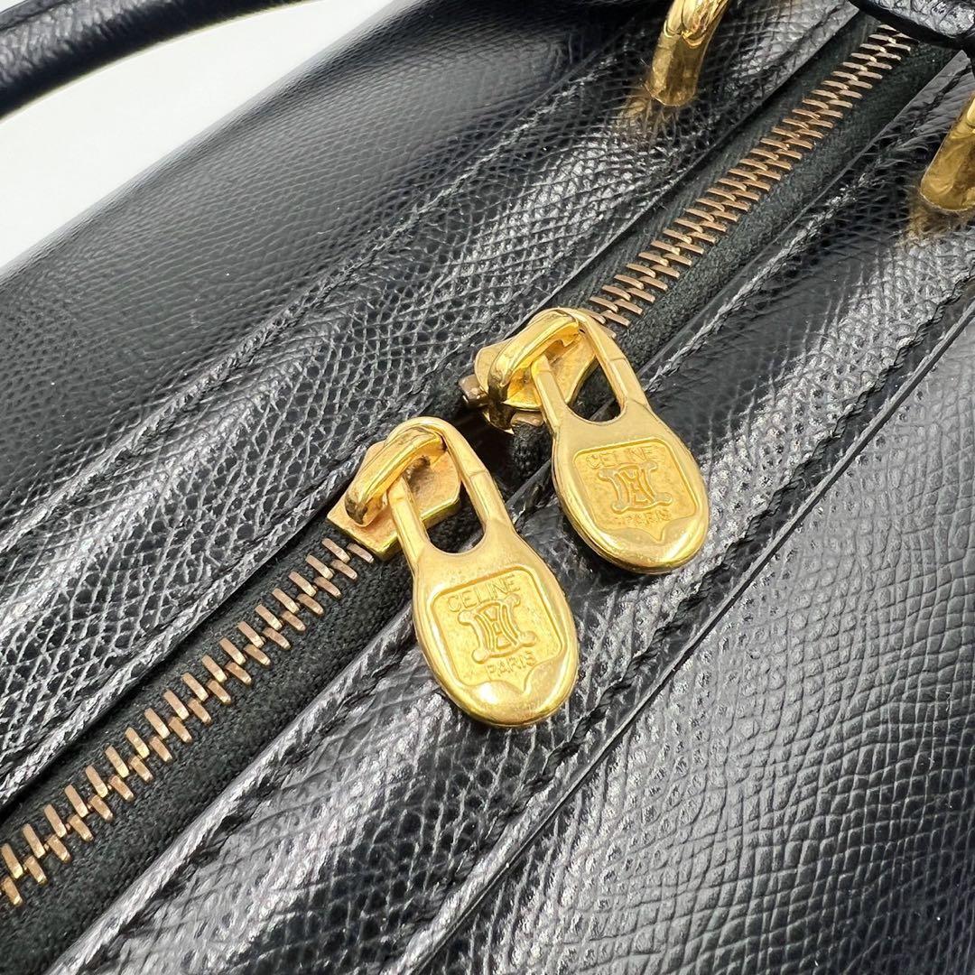 オールド　セリーヌ　ボストンバッグ　旅行カバン　大容量　ブラック　レザー