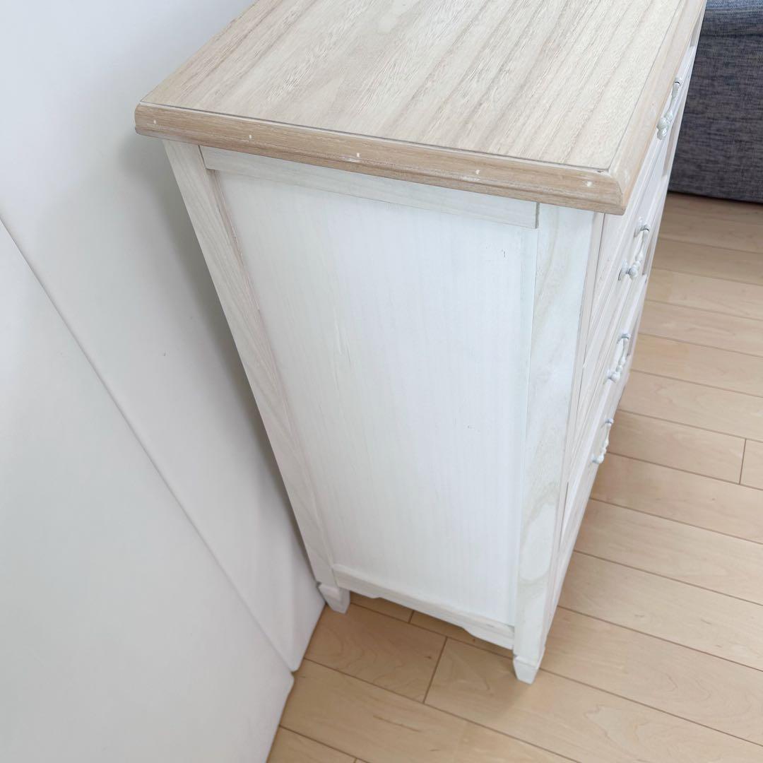 プロカントシリーズ　アンティーク調　チェスト　4段　フレンチカントリー　ホワイト