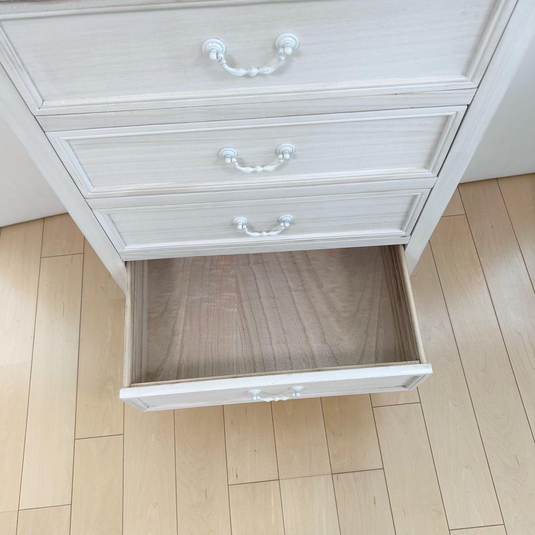 プロカントシリーズ　アンティーク調　チェスト　4段　フレンチカントリー　ホワイト