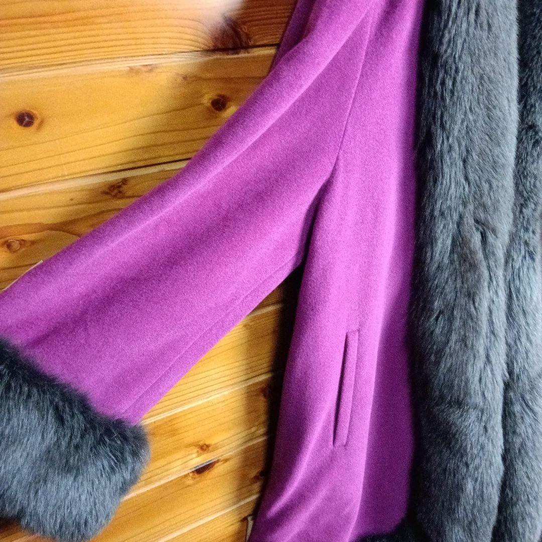 ★　毛皮コート　ファーコート　ロングコート　ミンク　アンゴラ　絹　シルク　裏地