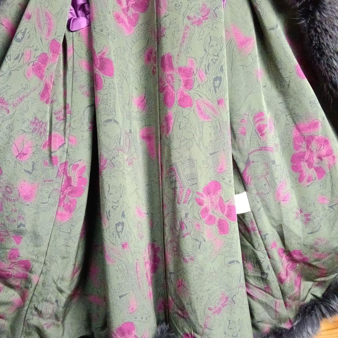 ★　毛皮コート　ファーコート　ロングコート　ミンク　アンゴラ　絹　シルク　裏地