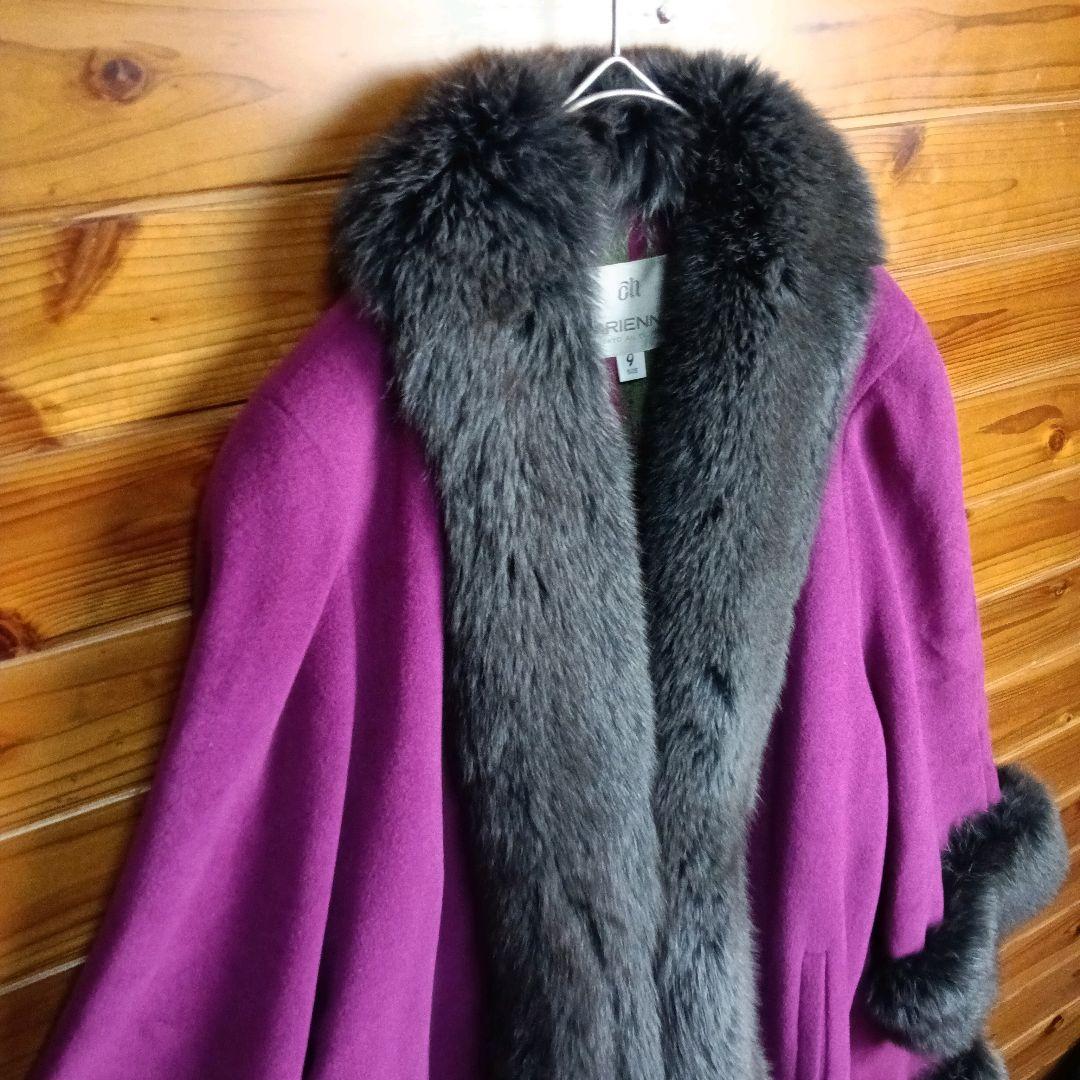 ★　毛皮コート　ファーコート　ロングコート　ミンク　アンゴラ　絹　シルク　裏地