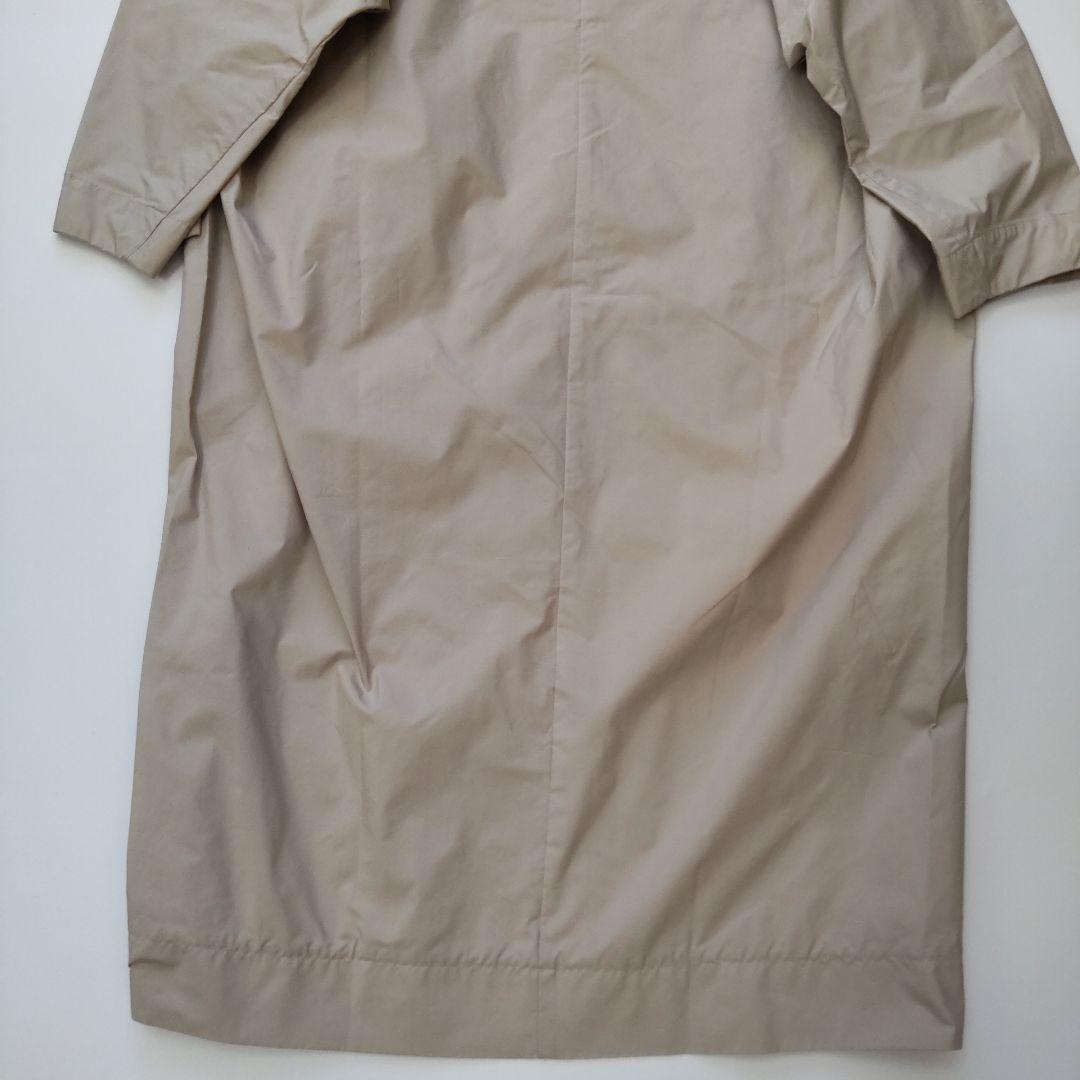 美品 エブール シルクポリナイロン フーデッド ロングコート ジップアップ 38