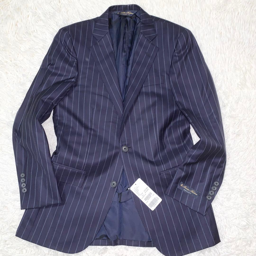 新品 ブルックスブラザーズ カノニコ社生地 スーツ ストライプ ネイビー M相当