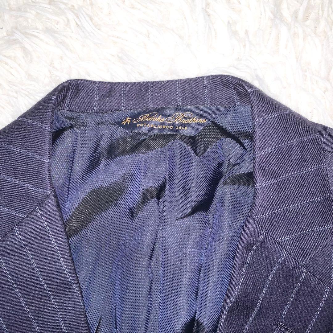 新品 ブルックスブラザーズ カノニコ社生地 スーツ ストライプ ネイビー M相当