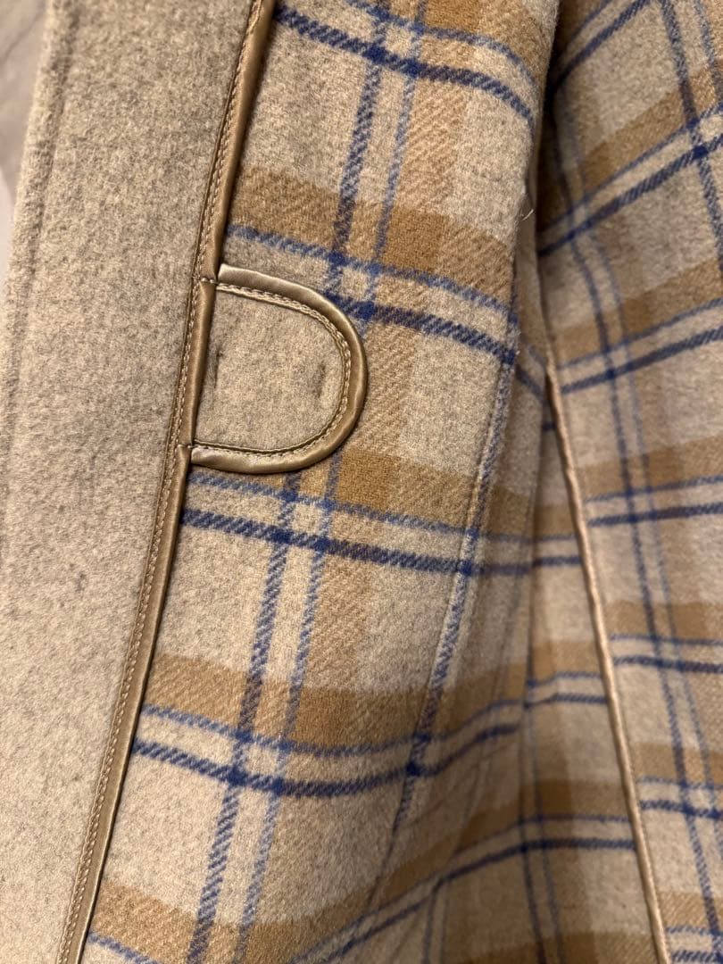 【希少なカシミア混】グローバルオール ダッフルコート 英国製 明るめのベージュ