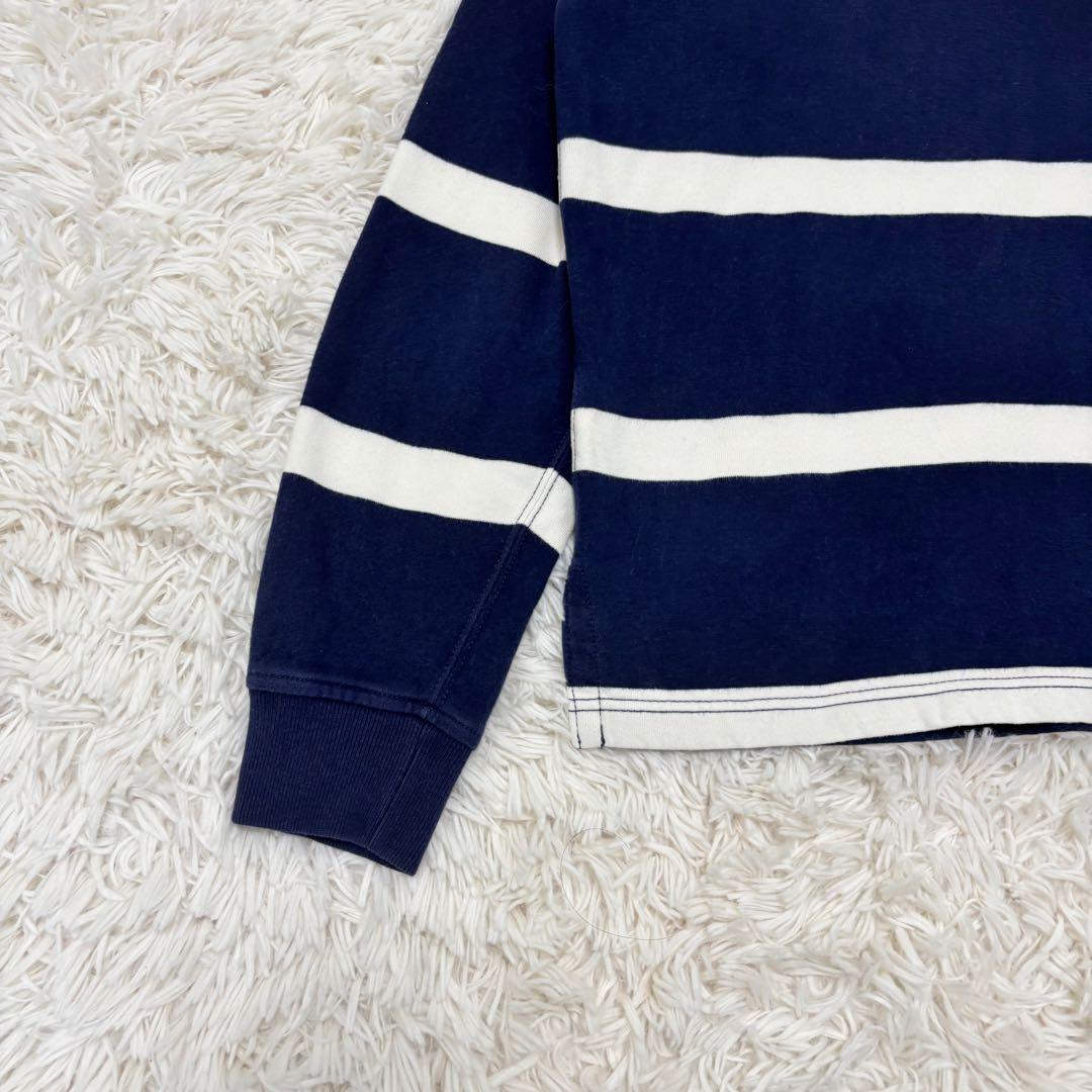 ポロバイラルフローレン ラガーシャツ ボーダー 常田着用モデル ネイビー 白 M
