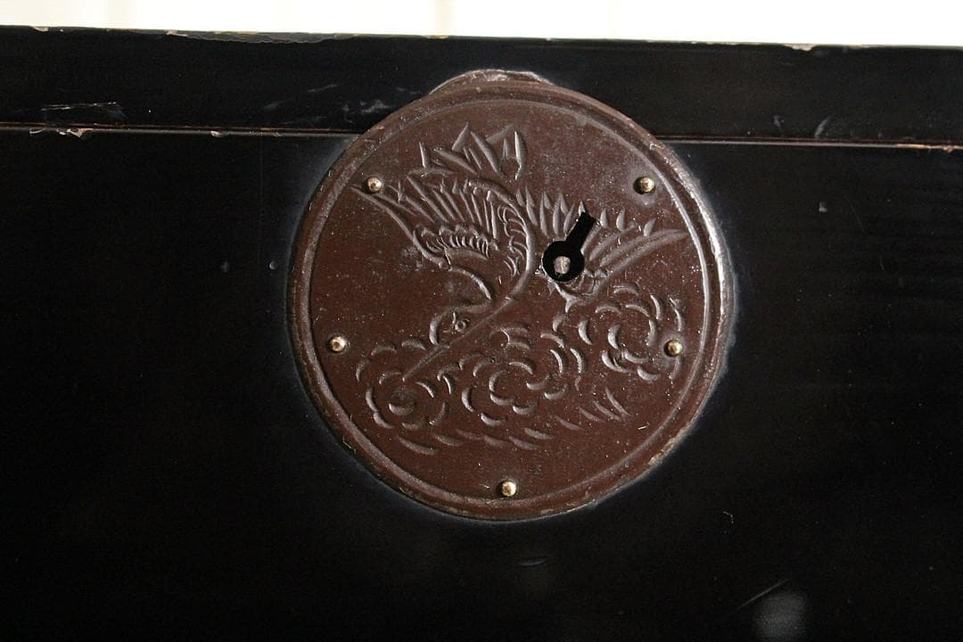 綺麗な丸金具庄内箪笥　3段　中桐　タンス　収納　古家具　古民家　時代家具