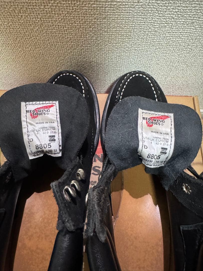 RED WING BEAMS レッドウィングビームス8805 黒スエード27.0