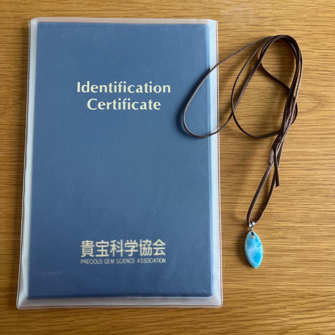 ネックレス 宝石鑑別書付き 天然ペクトライト ラリマー